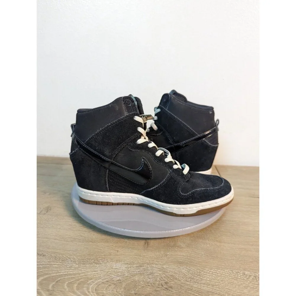 Nike Dunk Sky Hi Essential Hidden Wedge Heel 644877-400 Denim Blue Gum High 6.5 - Picture 8 of 11